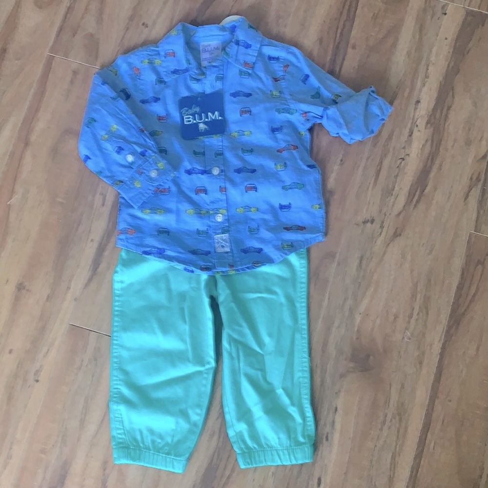 Boys 2 piece Mustang shirt set 18mos